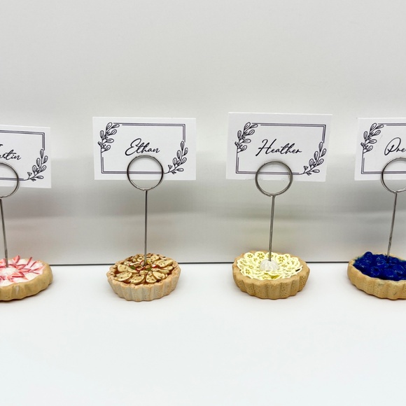 Fruit Tart Place Card Holders - Set of 4 - Apple, Banana, Blueberry, Strawberry - Picture 2 of 16